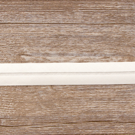 Косая бейка хлопок, 20 мм, 20 м, цвет 02, цвет белый. Арт 6570-20мм-02    
