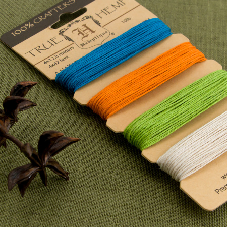 Шнуры на блистере HEMPTIQUE #10 - 0,5 мм, 4 цвета по 12,8 м. Арт HC10BR                  