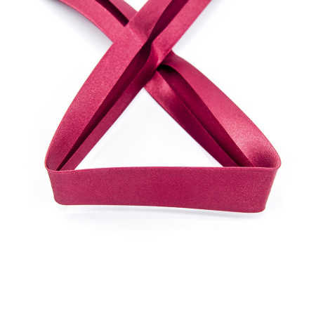 Косая бейка атласная  на блистере SAFISA, 20 мм, 2,5 м, цвет 30, бордо. Арт P06260-20мм-30          