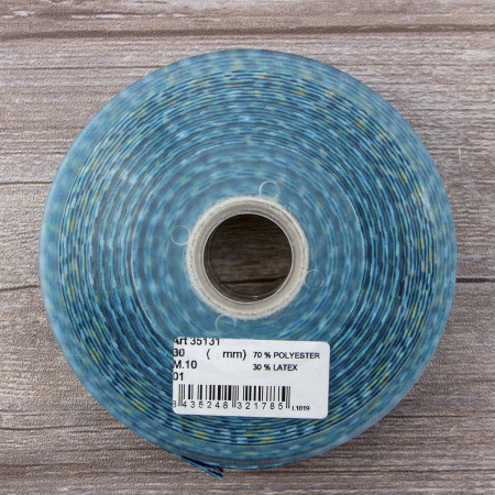Резинка декоративная, 30 мм, цвет морской волны, 10 м. Арт 35131-30мм-01
