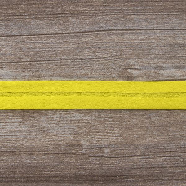 Косая бейка хлопок/полиэстер на блистере, 20 мм, 3 м, цвет 32, желтый. Арт P06120-20мм-32          