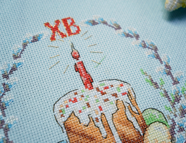 Набор для вышивания "Пасхальный кулич" с пришивной рамкой. Арт 22.002.09