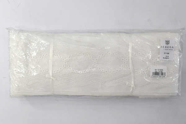 Шитье-вышивка на батисте, прошва, 110 мм, цвет белый. Арт 37196/B