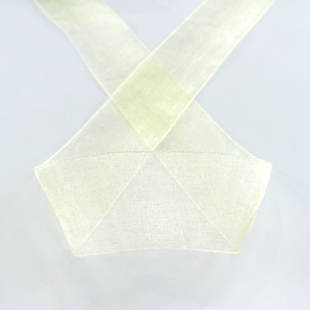 Лента органза SAFISA мини-рулон, 39 мм, 2 м, цвет 56, кремовый. Арт P00520-39мм-56          