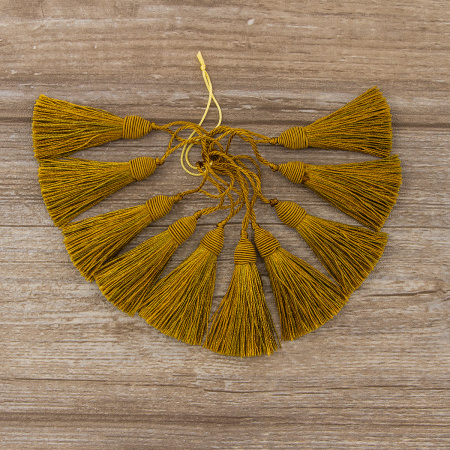 Кисть декоративная на шнуре, длина 60 мм, цвет ярко-коричневый. Арт KY - 03-col.PE - 16/35