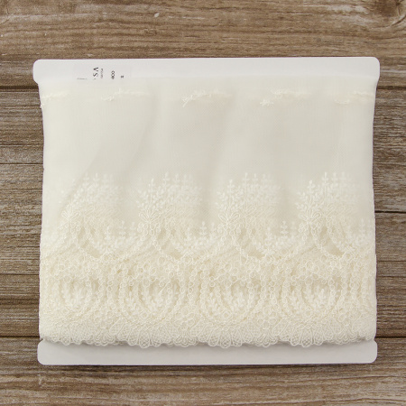 Кружево-вышивка на тюле, 75 мм. Арт 42234/00