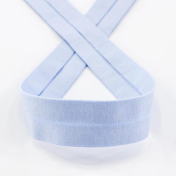 Косая бейка хлопок, 20 мм, 20 м, цвет 04, светло-голубой. Арт 6598-20мм-04