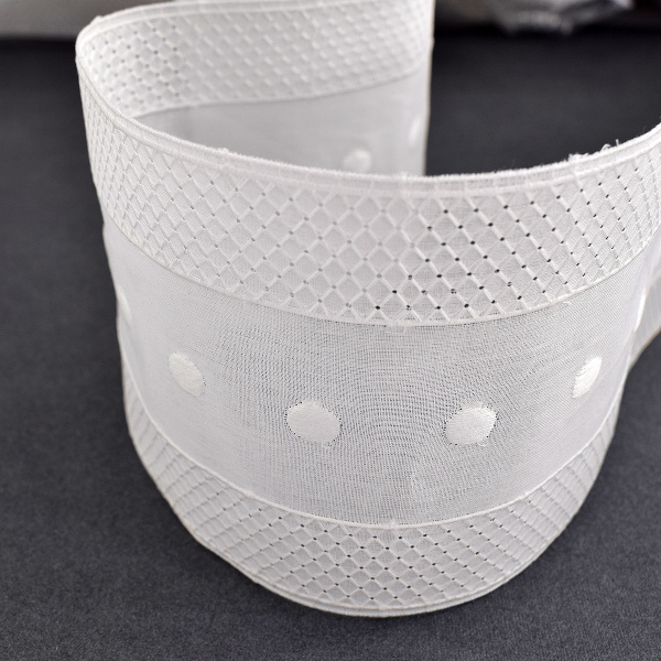 Шитье-вышивка на батисте, прошва, 90 мм, цвет белый. Арт 20914/B