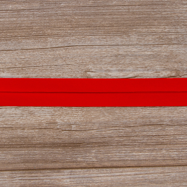 Косая бейка атласная 30 мм, 25 м, цвет 14, красный. Арт 6260-30мм-14            