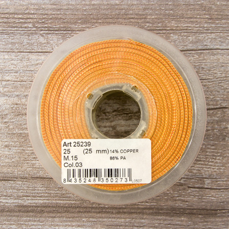 Лента с рисунком SAFISA, 25 мм, цвет бордо/желтый. Арт 25239-25-03             