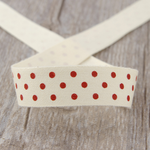 Лента хлопковая на картонной мини-катушке "Точки". Арт VR15.024