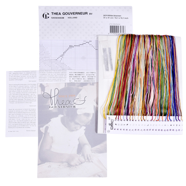 Набор для вышивания подушки "Полевые цветы", канва аида 16 ct. Арт 2074A                   