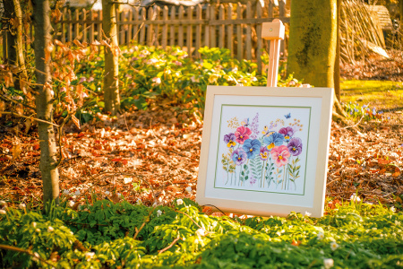 Набор для вышивания "Анютины глазки и травы" . Арт PN-0201936