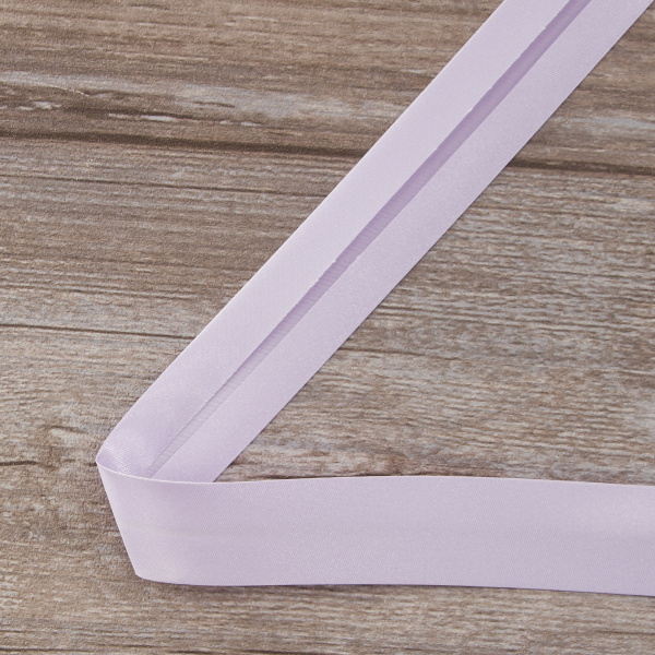 Косая бейка атласная 30 мм, 25 м, цвет 141, бледно-сиреневый. Арт 6260-30мм-141            