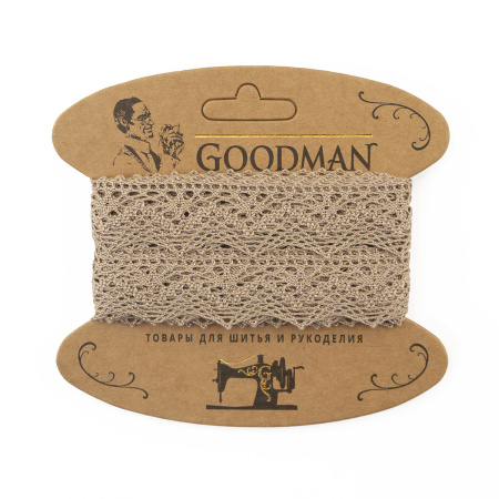 Кружево плетеное, 25 мм, цвет льняной, 100% хлопок, 5 м. Арт K-5003-186