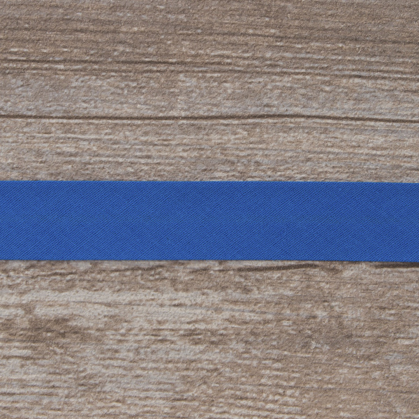 Косая бейка хлопок/полиэстер 20 мм, 25 м, цвет 126, васильковый. Арт 6120-20мм-126           