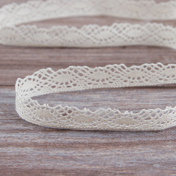 Мерсеризованное хлопковое кружево, 16 мм, шампань. Арт 2106/72