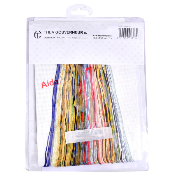 Набор для вышивания "Банки с горчицей", канва аида 18 ct. Арт 3046A                   