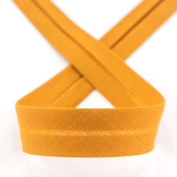 Косая бейка хлопок/полиэстер 20 мм, 25 м, цвет 110, рыжий. Арт 6120-20мм-110           