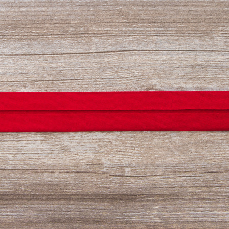 Косая бейка хлопок/полиэстер на блистере, 30 мм, 2,5 м, цвет 14, красный. Арт P06120-30мм-14          