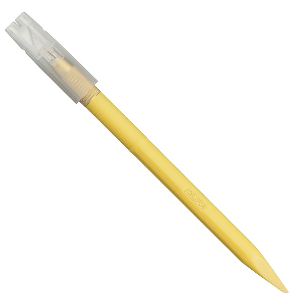 Набор: нож макетный с 5 лезвиями и 1 иглой для прокола, цвет жёлтый. Арт AK-5/5B