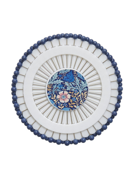 Булавки портновские с круглыми пластиковыми головками, в органайзере, цвет синий, 40 шт. Арт HGC668.01