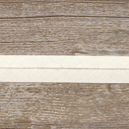 Косая бейка хлопок/лён, 20 мм, 20 м, цвет 56, кремовый. Арт 6602-20мм-56