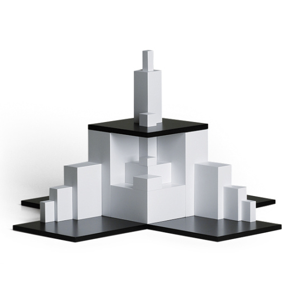 Конструктор дизайнерский NAEF CLASSIC "Tectus" 6+, золотое сечение, дерево, 2 цвета, 23 детали. Арт 9515