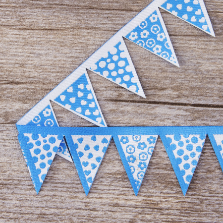 Лента жаккард "Флажки" SAFISA, 36 мм, 15 м, цвет 01. Арт 9201-36мм-01