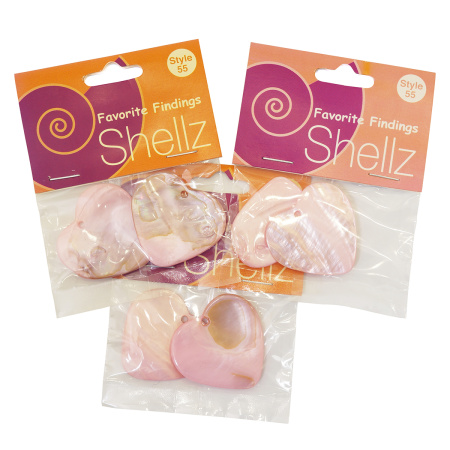 Подвеска "Shellz" Pink Heart River Shell Dangles. Арт 1850 00055              