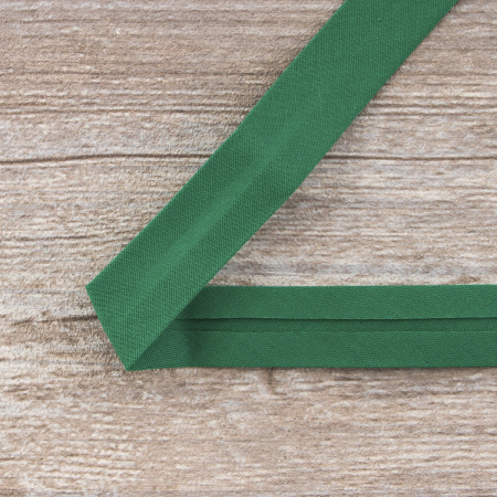 Косая бейка хлопок/полиэстер на блистере, 20 мм, 3 м, цвет 25, Зеленый. Арт P06120-20мм-25          