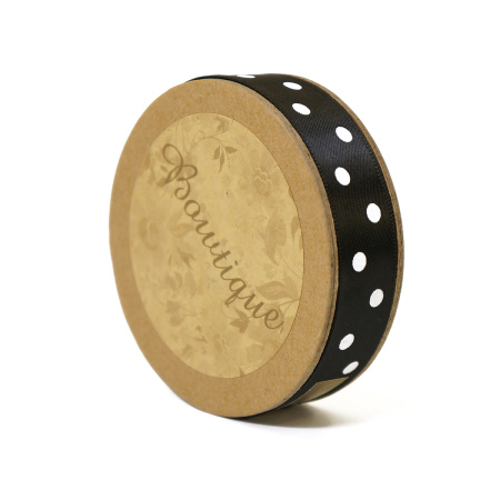 Лента атласная на картонной мини-катушке "Горошек". Арт R14115/030