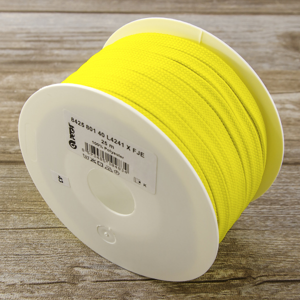 Шнур PEGA плоский, полиэстровый, цвет лимонный, 10 мм. Арт 842580140L4241