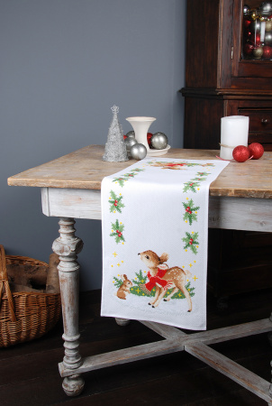 Набор для вышивания дорожки "Маленький олененок с кроликом". Арт PN-0166670