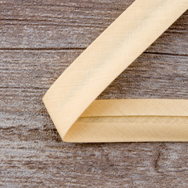 Косая бейка хлопок/полиэстер 20 мм, 25 м, цвет 21, персиковый айвори. Арт 6120-20мм-21            