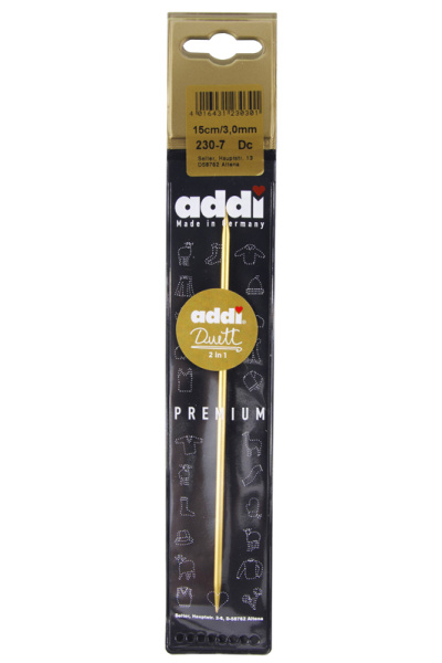 Крючок, вязальный, алюминий addiDuett №3, 15 см. Арт 230-7/3-15