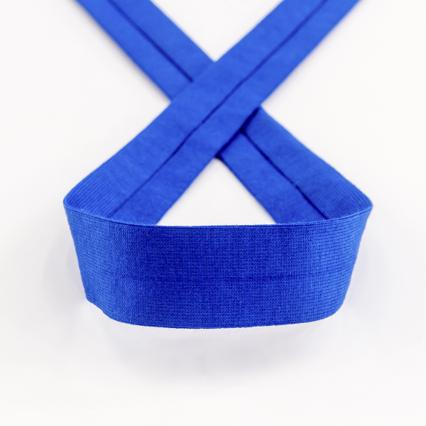 Косая бейка хлопок, 20 мм, 20 м, цвет 13, синий. Арт 6598-20мм-13