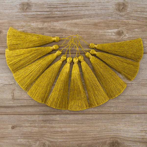 Кисть декоративная на шнуре, длина 150 мм, цвет золотой. Арт KYL - 04-col.Golden