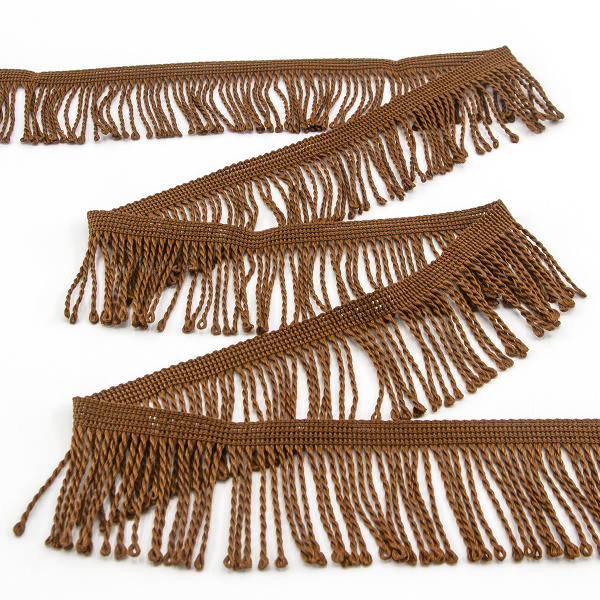 Бахрома витая, 60 мм, цвет светло-коричневый. Арт PP-60 col.733