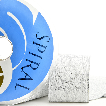 Лента жаккардовая с люрексом SAFISA, 25 мм, 15 м, цвет 102. Арт 9251-25мм-102