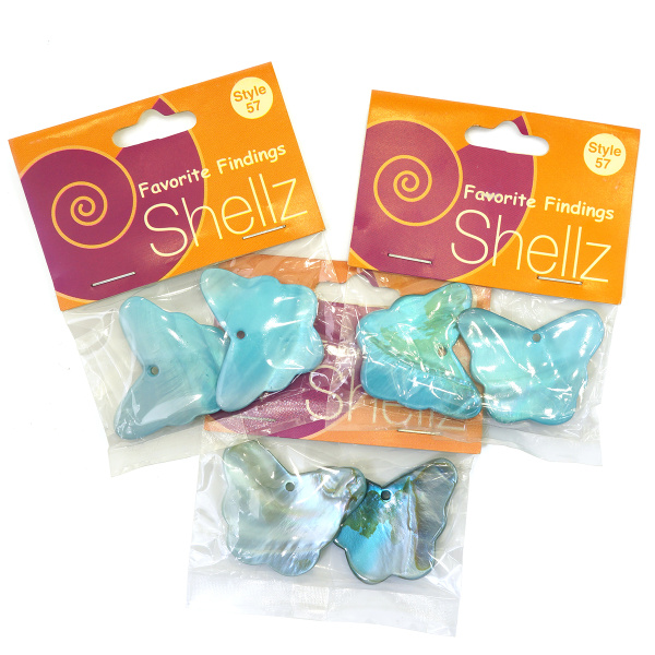 Подвеска "Shellz" Turquoise Butterfly River Shell Dangles. Арт 1850 00057              