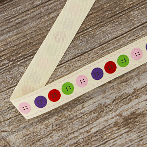 Лента хлопковая на картонной мини-катушке "Пуговицы". Арт VR15.048X