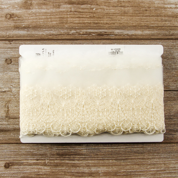 Кружево-вышивка на тюле, 60 мм. Арт 42246/58