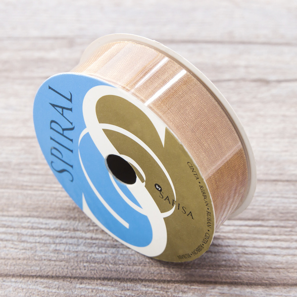 Лента органза SAFISA мини-рулон, 15 мм, 3,5 м, цвет 54, золотистый. Арт P00520-15мм-54          