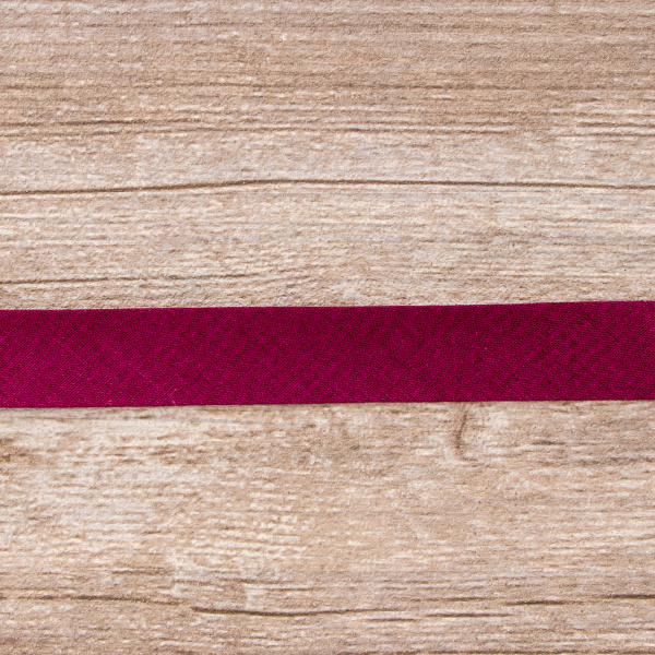 Косая бейка хлопок/полиэстер 20 мм, 25 м, цвет 30, бордо. Арт 6120-20мм-30            