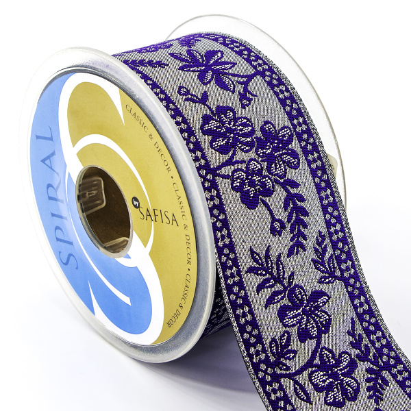 Тесьма жаккард с люрексом SAFISA, 50 мм, 15 м, цвет 03. Арт 9089-50мм-03            