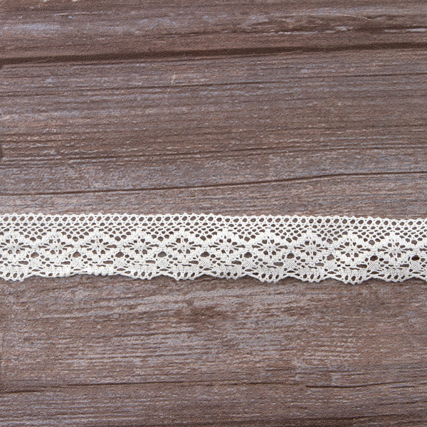 Мерсеризованное хлопковое кружево, 30 мм, белый. Арт 2123/01