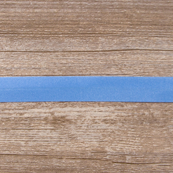 Косая бейка атласная 20 мм, 25 м, цвет 65, голубой. Арт 6260-20мм-65            