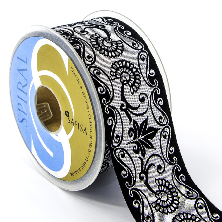 Лента жаккард SAFISA, 50 мм, 15 м, цвет 01. Арт 9124-50мм-01            