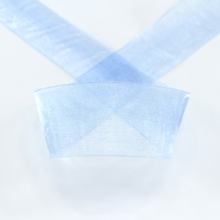 Лента органза SAFISA мини-рулон, 39 мм, 2 м, цвет 04, голубой-светлый. Арт P00520-39мм-04          